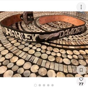 1970s Distressed Harley Davidson Belt